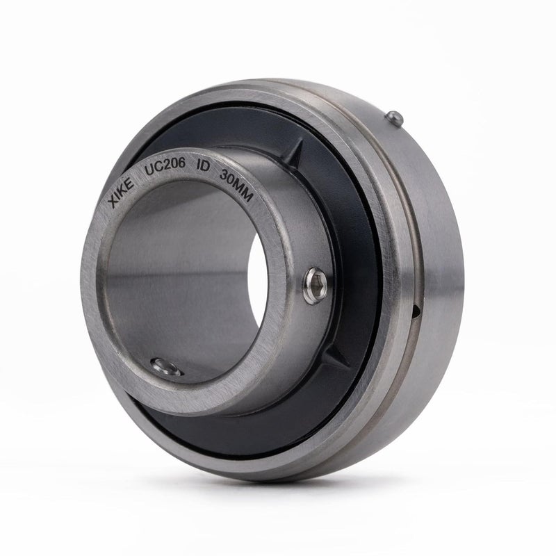 Xike 2 Pcs Chrome Steel UC206 Bore 30mm Insert Ball Bearings, with Sealed and Set Screw, Fits P206/F206/FL206/T206/PA206/FA206/FB206 and More Bearing Housings. - Image 3